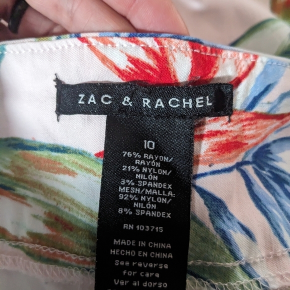 Zac & Rachel Floral Pull-On Millennium Ankle Pant Sz 10 - Picture 6 of 7